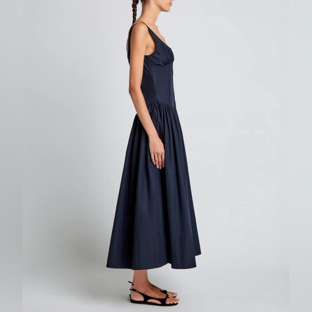 NWOT Proenza Schouler Kendall Dress Navy Midi Vacation Summer Resort Dress 6 - Picture 3 of 11